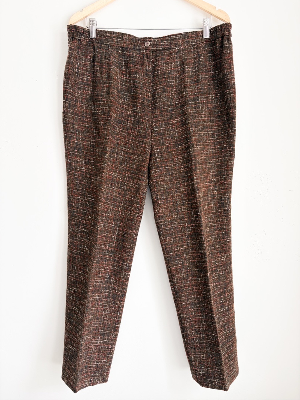 Vintage AGMIR Brown Textured Trousers, Size L - Handcrafted in Europe - Picture 1 of 5